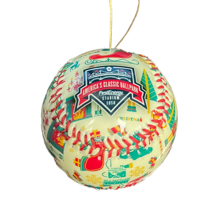 America's Classic Ballpark R-Phils Baseball Wrapping Paper Baseball Ornament - Image 2