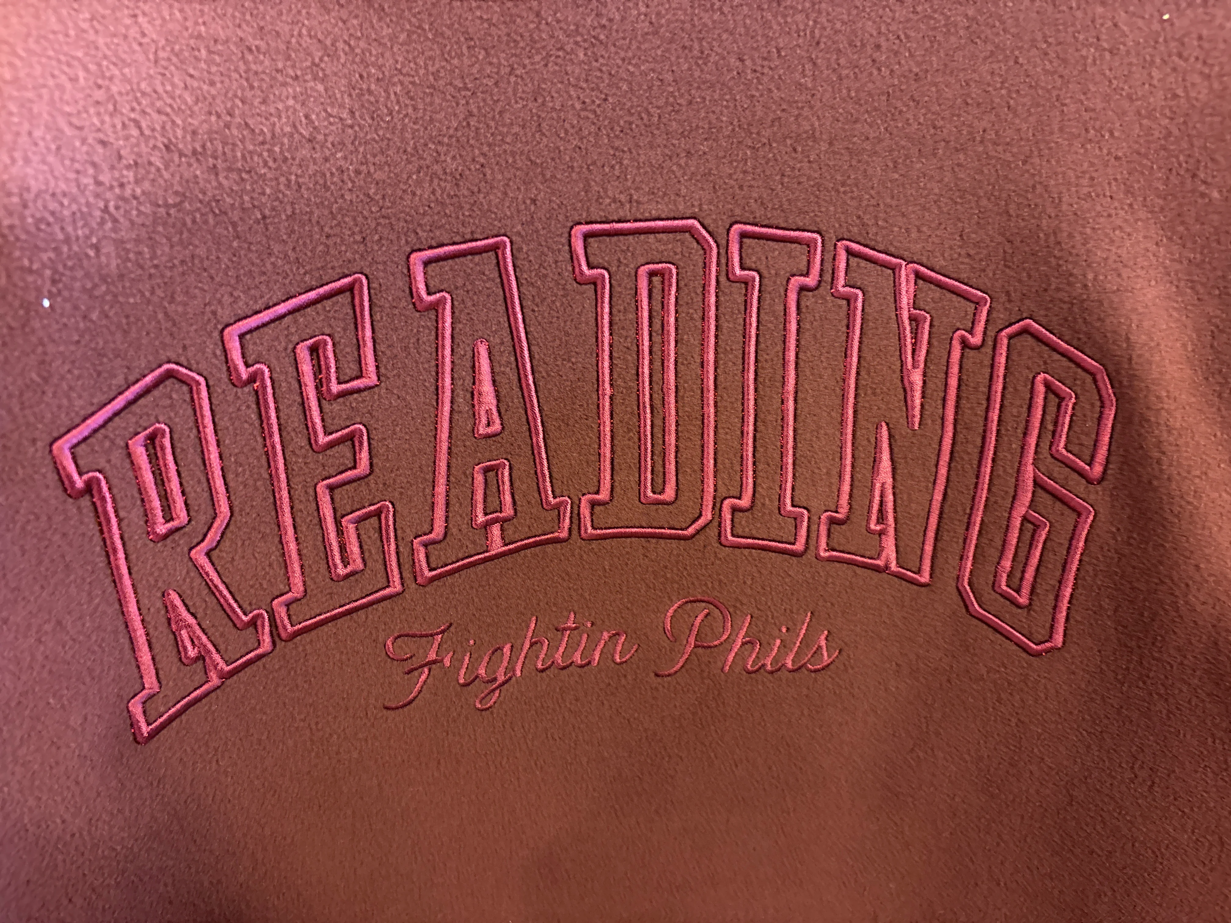 MV Sport Maroon Reading Embroidered Fleece Hoodie - Image 2