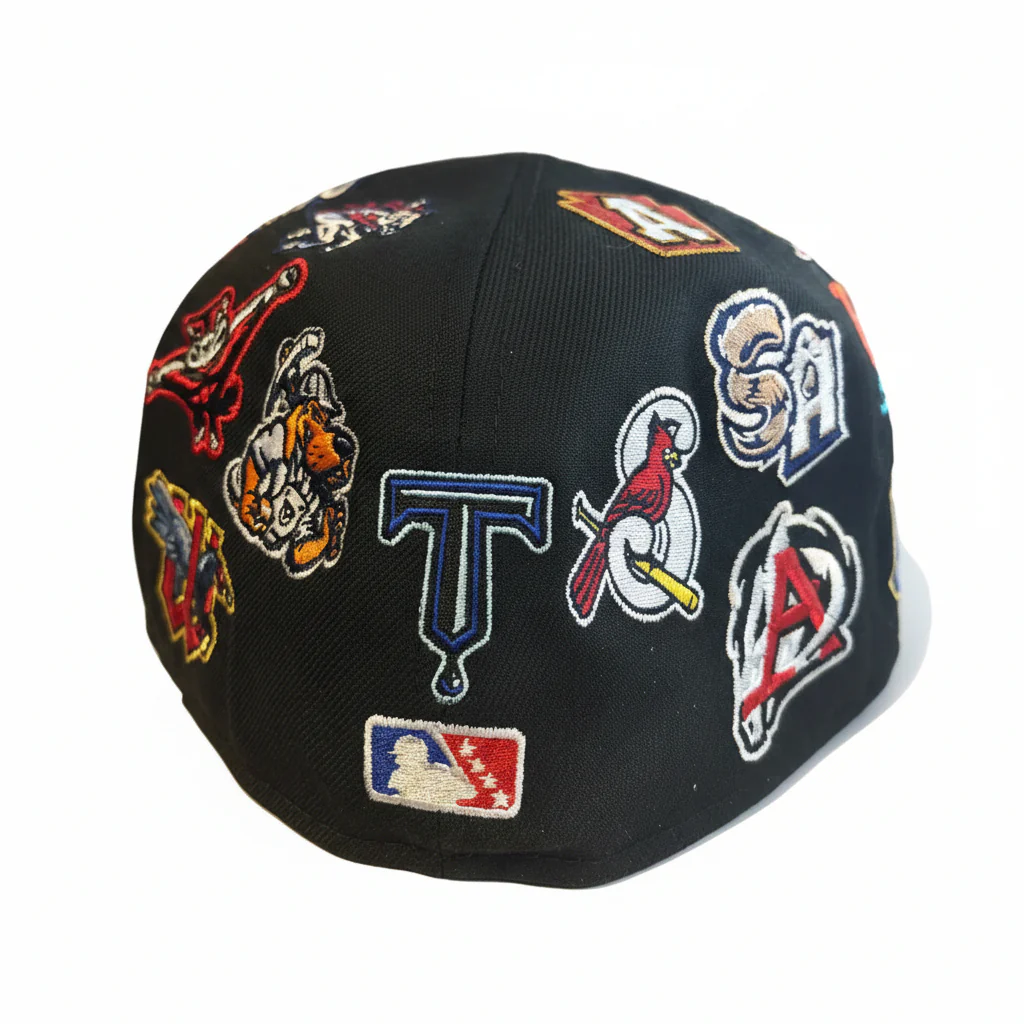 New Era 59Fifty MILB AA Logos All Over Black High Profile Hat - Image 2