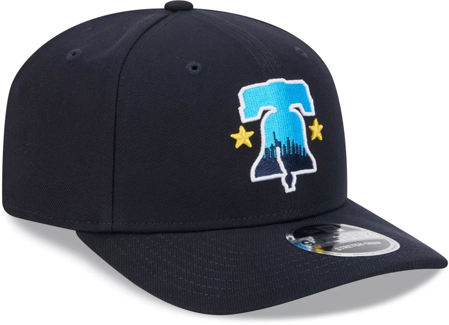 New Era Philadelphia Phillies Mens Navy Blue 2024 MLB CITY CONNECT 9Seventy Stretch-Snap Hat - Image 4
