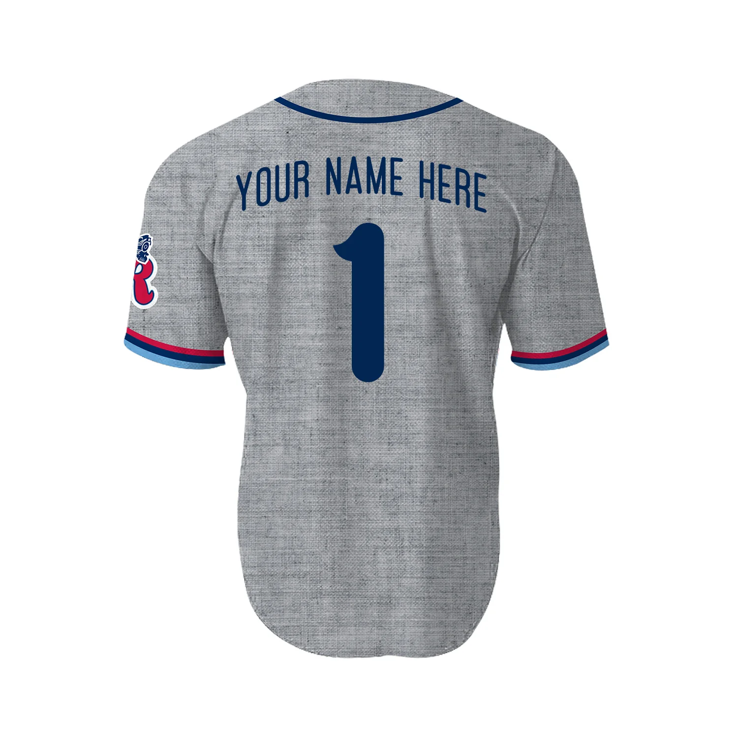 OT Sports Reading Fightin Phils Gray Road Adult Replica Jersey - Image 2